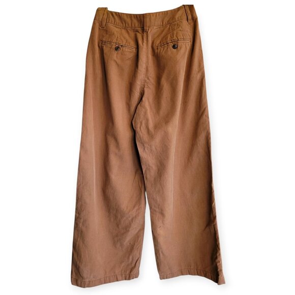 Madewell The Curvy Harlow Wide-Leg  Crop Pant in Drapey Twill size 2P in Acorn - Picture 3 of 11
